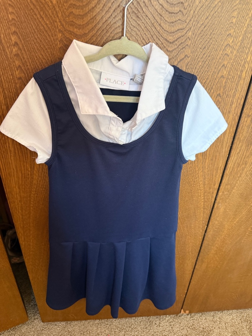 Place Navy Dress with White Collar Shirt